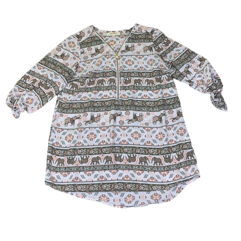 Wishful Park Blouse Top Boho Semi Sheer Size Large